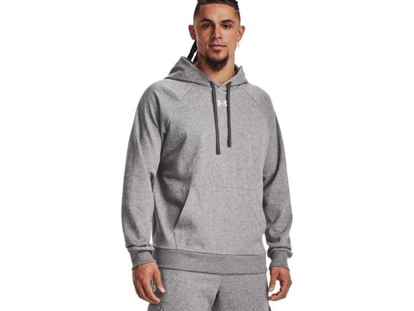 Under Armour Bluza z kapturem męska Under Armour Rival Fleece Hoodie szara 1379757 025 XL