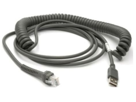 Zebra - USB-kabel - USB (hane) - 5 - 12 V - 4.57 m - lindad - för DS9300 Series DS9308