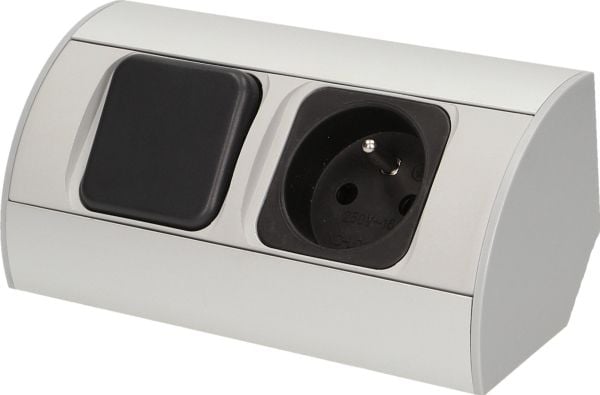 Orno sett med LED møbelbelysning med bryter og stikkontakt 1x2P+Z