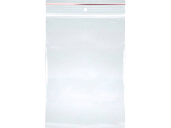 KONTORPRODUKTER Glidelåspose, LDPE, 150x400mm, 100stk, gjennomsiktig