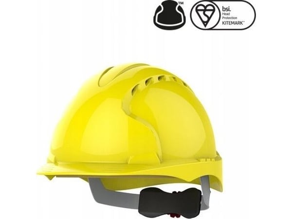 JSP vernehjelm EVO®3, justering med ratt, ventilert, gul
