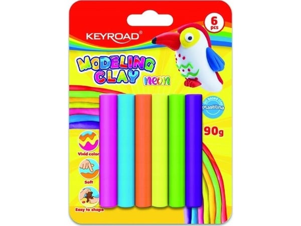 Keyroad KEYROAD muovailuvaha, 6x15g, neon, läpipainopakkaus, sekoitusvärit Keyroad KEYROAD muovailuvaha, 6x15g, neon, läpipainopakkaus, sekoitusvärit