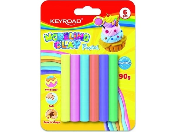 Keyroad KEYROAD muovailuvaha, 6x15g, pastelli, läpipainopakkaus, sekoitusvärit Keyroad KEYROAD muovailuvaha, 6x15g, pastelli, läpipainopakkaus, sekoitusvärit