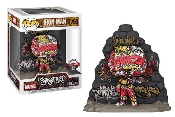 Funko Pop Actionfigur Superheltfigurer Funko POP MARVEL DELUXE IRON MAN STREET ART GRAFITTI DECO N 753