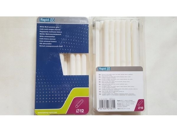 Rapid Glue stick pro-b Ø12mm - 250g/pk. D12x190mm hvit - universal sakte