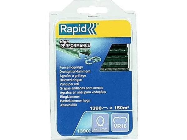 Rapid 40108800, Ringer for griser, Grønn, 1390 stykker, fence pliers FP20, FP216, 2 - 8 mm, 20 mm