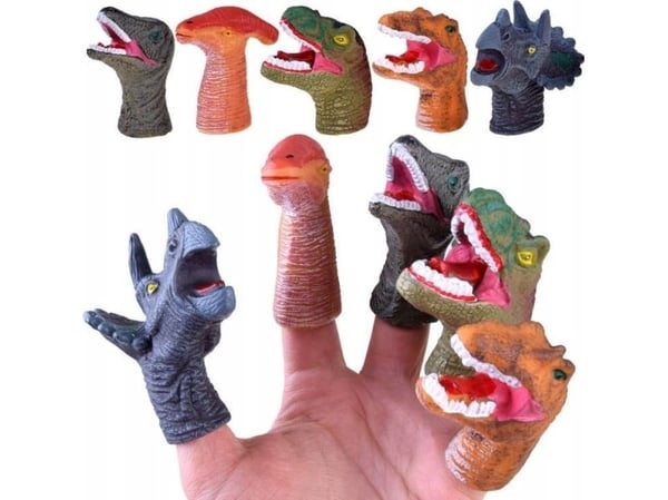 Figur Jokomisiada Dino dinosaur fingerdukke i gummi, 5 stk ZA4333