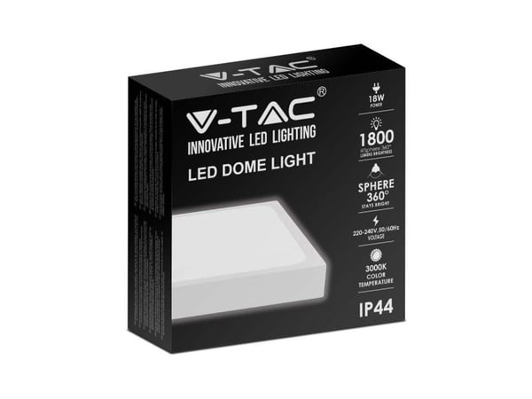 V-TAC LED taklampe kvadrat 30W 42 cm med bevegelsessensor V-TAC hvit VT-8630S nøytral