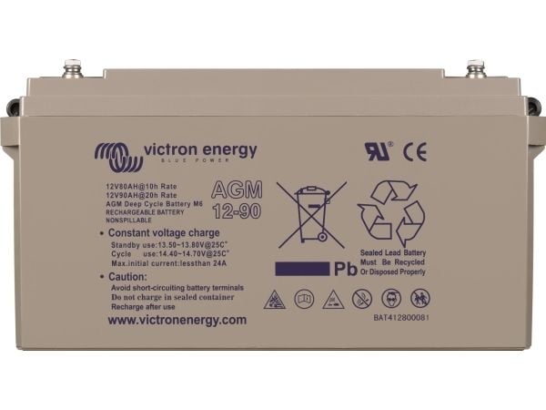 Victron Energy BAT412800084, Ladattava akku, 12 V, 90000 mAh, 167 mm, 183 mm, 350 mm