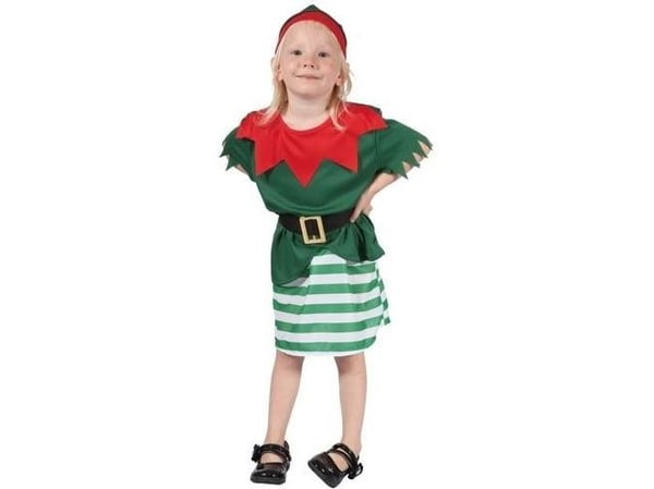 GoDan Little Elf-antrekk (bluse, skjørt, belte, lue) størrelse 92-104