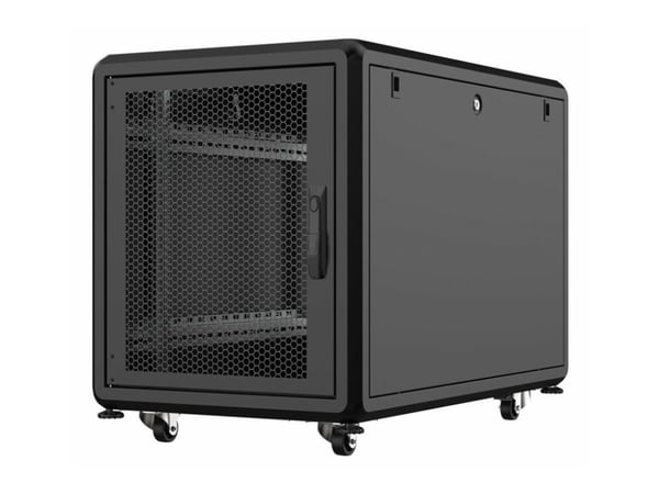 Lanview by Logon - Rack skap - 600 x 1000 mm, server line - med 4 kjølevifter - free-standing - svart, RAL 9005 - 12U - 19"