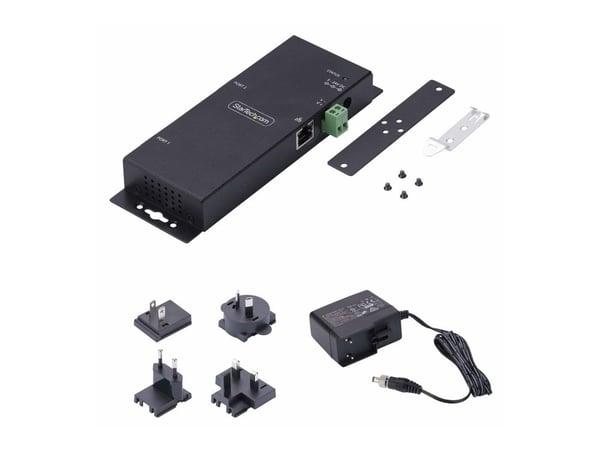 Startech 2P Serial to Ethernet Adapter, IP LAN to RS232 DB9 Converter - Enhetsserver - 2 porter - 100Mb LAN, RS-232 - vegg- / DIN-skinnemonterbar -...