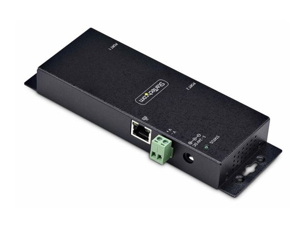 Startech 2P Serial to Ethernet Adapter, IP LAN to RS232 DB9 Converter - Enhetsserver - 2 porter - 100Mb LAN, RS-232 - vegg- / DIN-skinnemonterbar -...