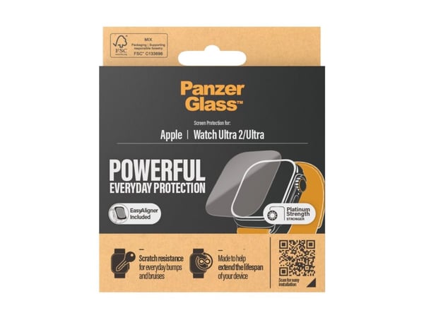 PanzerGlass™ | Skjermbeskytter for smartklokke - glass - Krystallklar | Apple Watch Ultra (49 mm)
