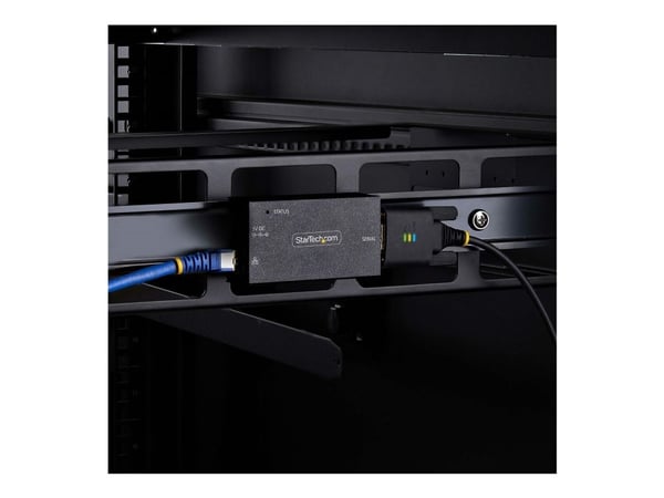 Startech Serial to Ethernet Adapter, IP LAN to RS232 DB9 Converter - Enhetsserver - 100Mb LAN, RS-232 - vegg- / DIN-skinnemonterbar - TAA-samsvar