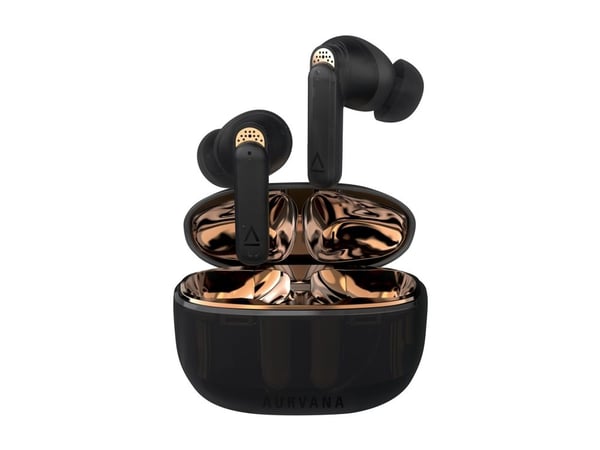 Creative Aurvana Ace 2 - True wireless-hodetelefoner med mikrofon - i øret - Bluetooth - aktiv støydemping - gjennomskinnelig sort, bøkker