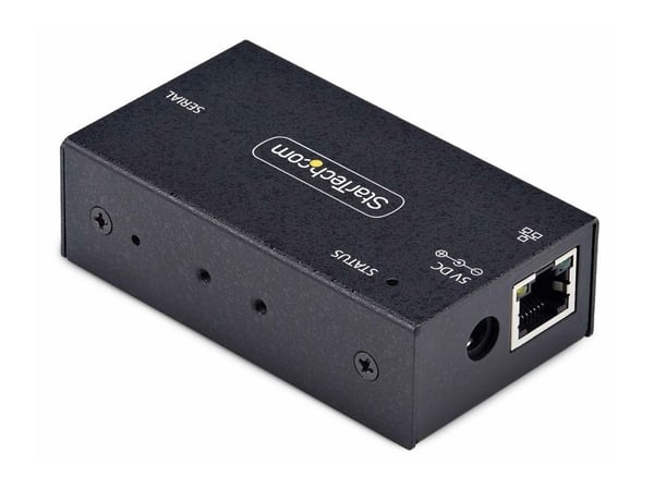 Startech Serial to Ethernet Adapter, IP LAN to RS232 DB9 Converter - Enhetsserver - 100Mb LAN, RS-232 - vegg- / DIN-skinnemonterbar - TAA-samsvar