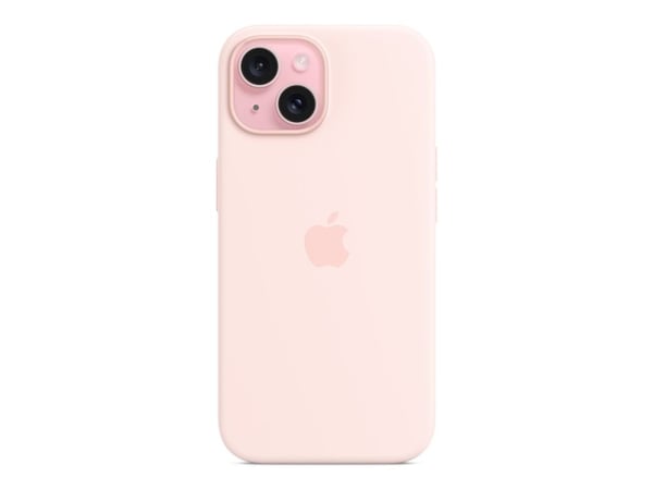 Apple - Baksidedeksel for mobiltelefon - MagSafe-samsvar - silikon - Lys lyserød - for iPhone 15