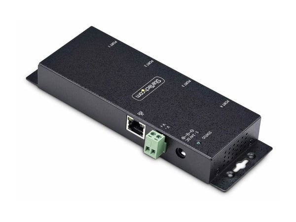 Startech 4P Serial to Ethernet Adapter, IP LAN to RS232 DB9 Converter - Enhetsserver - 4 porter - 100Mb LAN, RS-232 - vegg- / DIN-skinnemonterbar -...