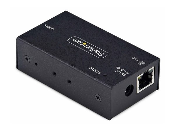 Startech Serial to Ethernet Adapter, IP LAN to RS232 DB9 Converter - Enhetsserver - PoE - 100Mb LAN, RS-232 - vegg- / DIN-skinnemonterbar - TAA-sam...