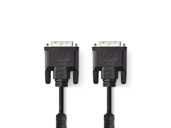 Nedis CCGP32050BK20, 2 m, DVI-I, DVI-I, urosliitin, urosliitin, musta
