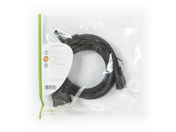 Nedis CCGP32050BK20, 2 m, DVI-I, DVI-I, urosliitin, urosliitin, musta