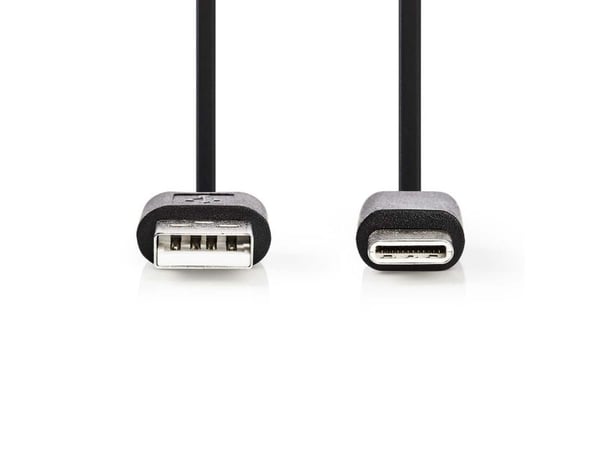 Nedis CCGB60600BK01, 0,1 m, USB C, USB A, USB 2.0, Musta