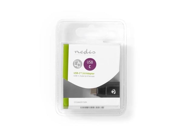 Nedis CCGB60915BK, USB C, USB A, Svart