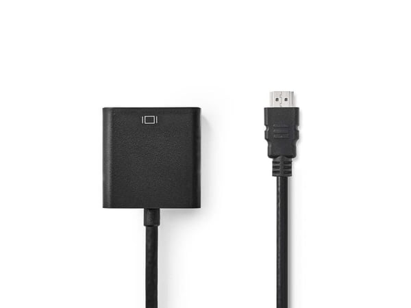 Nedis CCGB34900BK02, 0,2 m, HDMI Type A (Standard), VGA (D-Sub) + 3.5mm, Hunkjønn, Hunkjønn, Rett