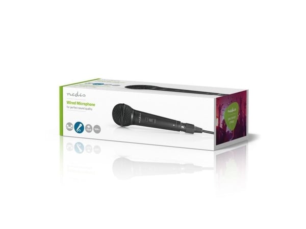 Nedis MPWD25BK, Instrumentmikrofon, 72 dB, 80 - 13000 Hz, 600 O, Kardioide, Koblet med ledninger (ikke trådløs)