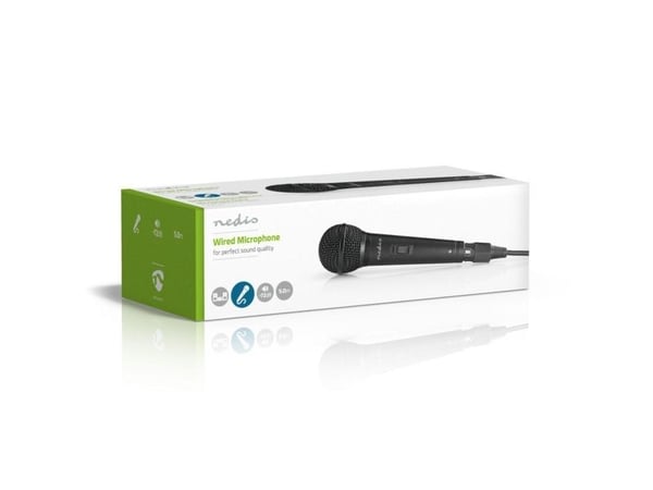 Nedis MPWD25BK, Instrumentmikrofon, 72 dB, 80 - 13000 Hz, 600 O, Kardioide, Koblet med ledninger (ikke trådløs)