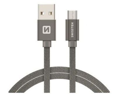 Swissten 71522302, 2 m, USB A, Micro-USB B, 0,48 Gbit/s, Grå