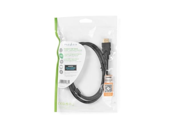 Nedis CVGP34050BK10, 1 m, HDMI Type A (Standard), HDMI Type A (Standard), 18 Gbit/s, musta