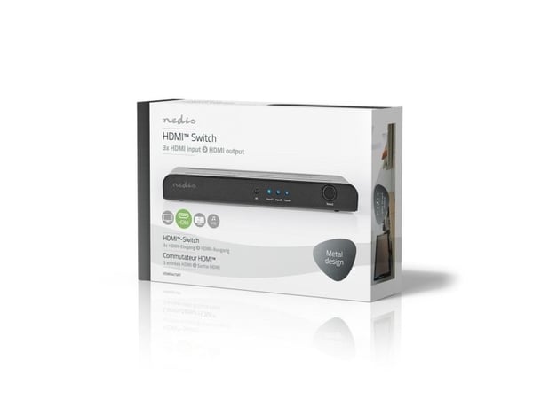 Nedis VSWI3473AT, HDMI, Antrasitt, 60 Hz, 600 MHz, 1 m, 4K Ultra HD