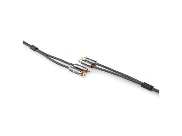 Nedis CATB24200GY20, 2 x RCA, Hankjønn, 2 x RCA, Hankjønn, 2 m, Grå