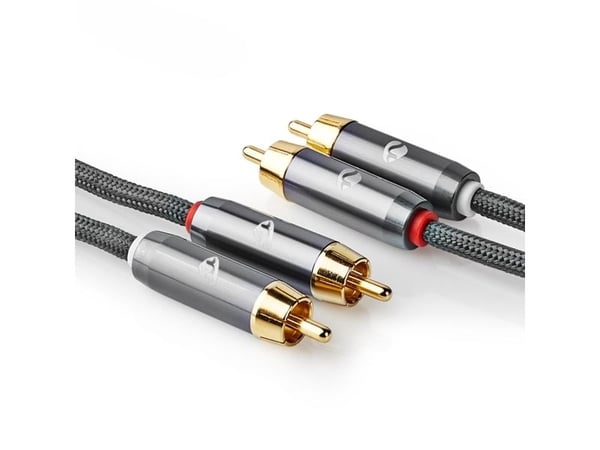 Nedis CATB24200GY20, 2 x RCA, Hankjønn, 2 x RCA, Hankjønn, 2 m, Grå