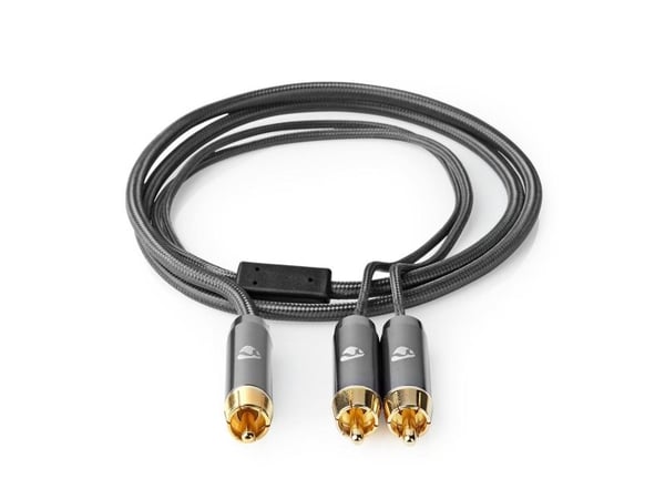 Nedis CATB24000GY30, RCA, Hankjønn, 2 x RCA, Hankjønn, 3 m, Grå