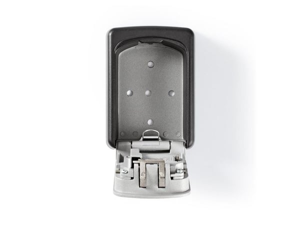 Nedis KEYCC01GY, Veggmonterbar safe, Sort, Sølv, Kombinasjonslås, Aluminium, Vegg, Nøkkel