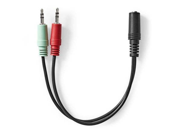 Nedis CAGB22160BK02, 3.5mm, Hunkjønn, 2 x 3.5mm, Hankjønn, 0,12 m, Sort