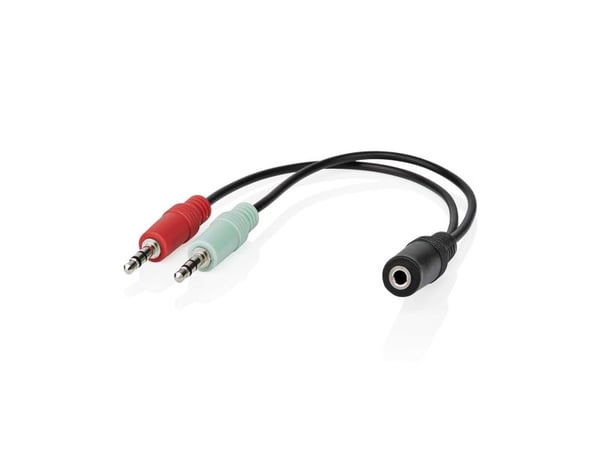 Nedis CAGB22160BK02, 3.5mm, Hunkjønn, 2 x 3.5mm, Hankjønn, 0,12 m, Sort