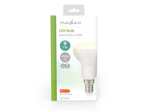 Nedis LBE14R502, 4,9 W, 42 W, E14, 470 lm, 15000 timer, Varm hvit