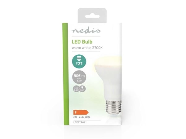 Nedis Nedis LBE27R671 LED-valaisin Lämmin valkoinen 2700 K 8,5 W E27 F