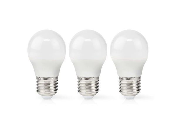 Nedis LBE27G452P3, 4,9 W, E27, 470 lm, 15000 timer, Varm hvit