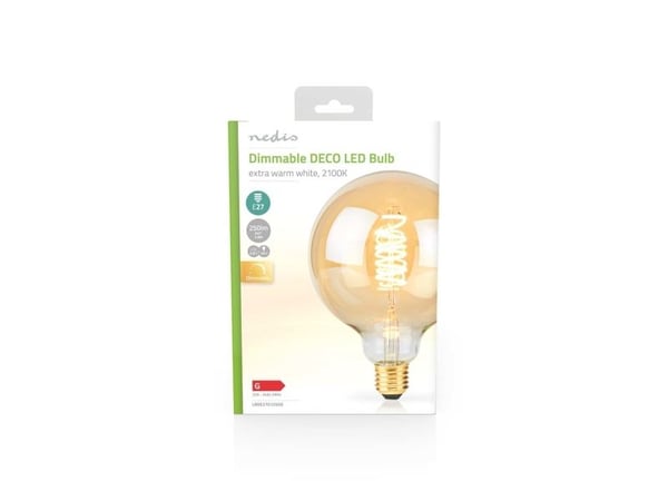 Nedis LBDE27G125GD, 3,8 W, 26 W, E27, 270 lm, 15000 timer, Ekstra varmt lys, Varm hvit
