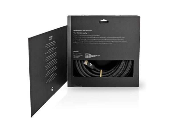 Nedis CVTB34000GY100, 10 m, HDMI Type A (Standard), HDMI Type A (Standard), 3D, 18 Gbit/s, Grå