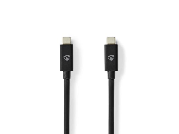 Nedis CCGP66020BK20, 2 m, USB C, USB C, USB4 Gen 3x2, 20 Gbit/s, Sort