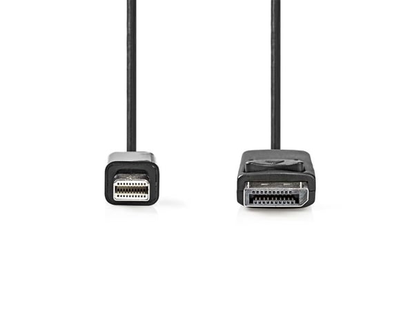 Nedis CCGL37400BK20, 2 m, DisplayPort, Mini DisplayPort, Hankjønn, Hankjønn, 3840 x 2160 piksler