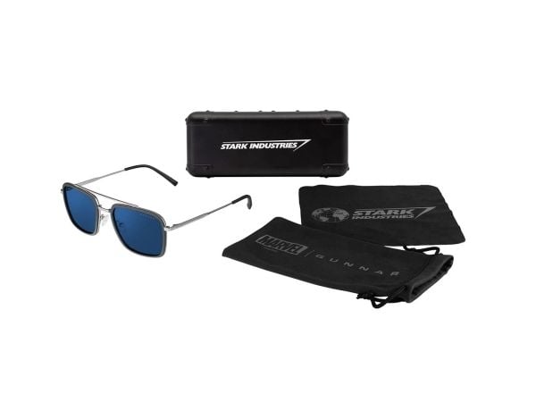 Gunnar Optiks EDI-12311, Unisex, firkant, Mote, Rustfritt stål, Rustfritt stål, Blå