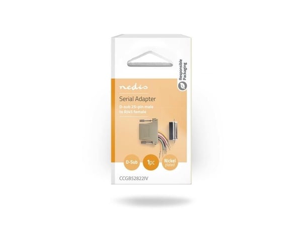 Nedis CCGB52822IV, Elfenben, DB-25, RJ-45, Hunkjønn, Hunkjønn, Rett