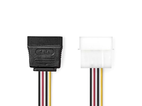 Nedis CCGB73500VA015, 0,15 m, Molex (4-pin), SATA 15-pin, Hankjønn, Hunkjønn, Rett